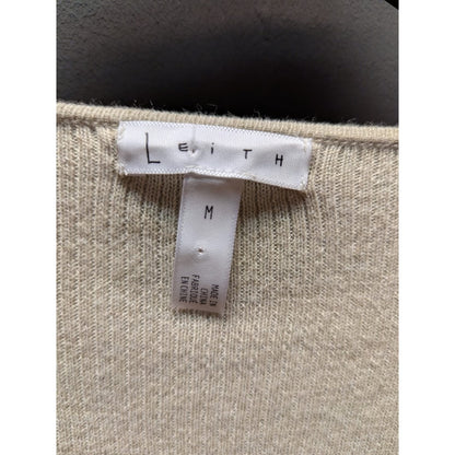Leith VNeck faux Wrap sweater oatmeal Size Medium NEW ribbed waist Pullover NEW
