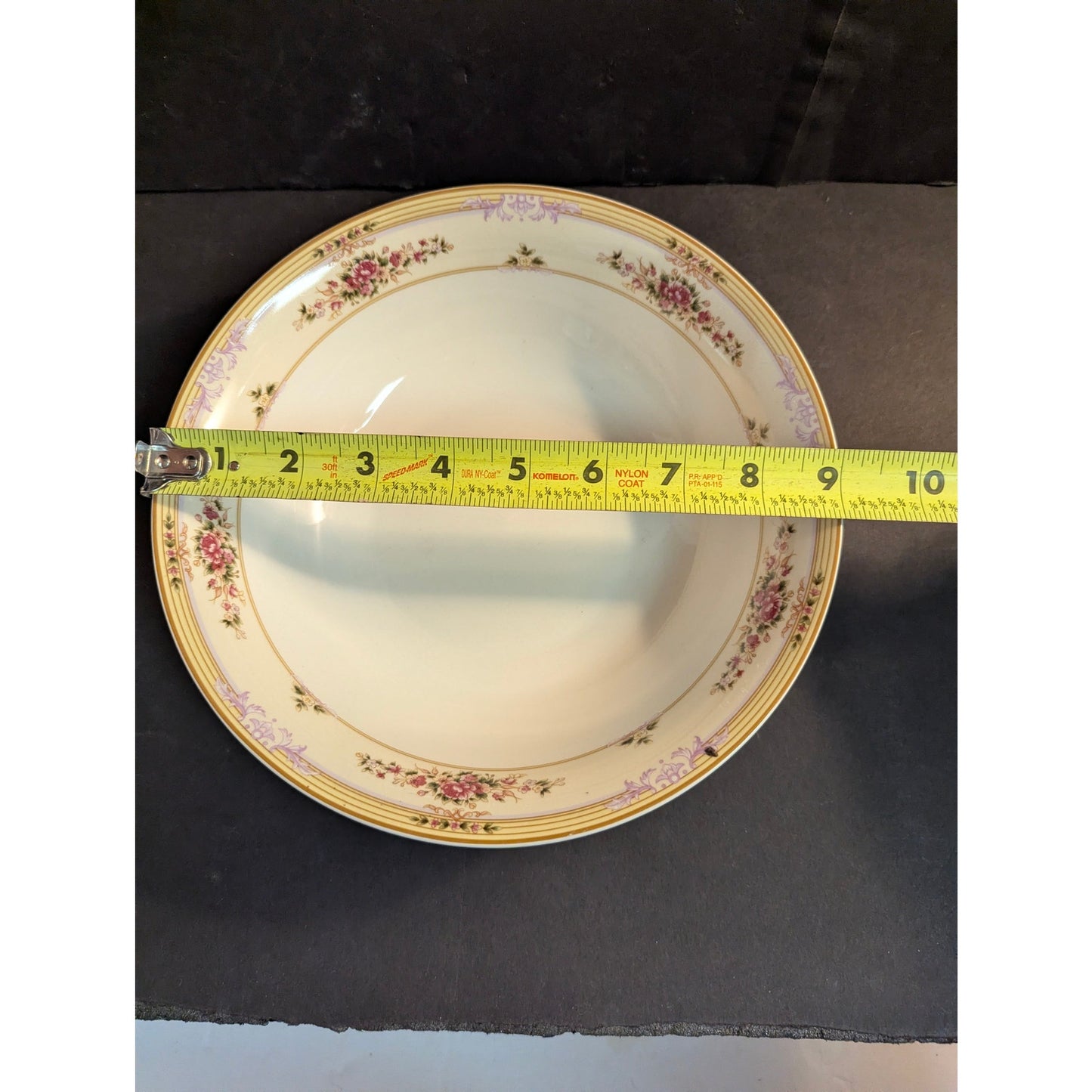 Vintage Lynns Fine China Serving Bowl Floral Gold Trim French Country