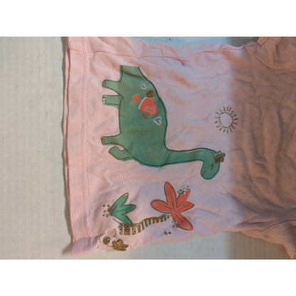 Carter's Baby Girls Pink Dinosaur Graphic Short Sleeve T-Shirt 12 Months