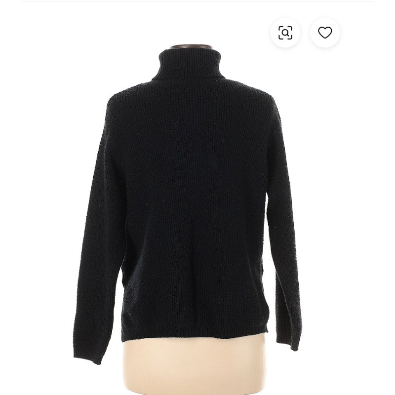 1. State Black Sweater Turtleneck Side button detail high low Size XS new