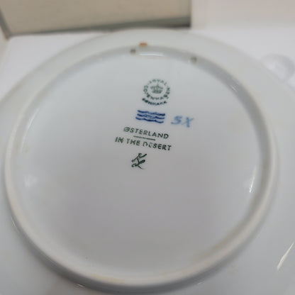Royal Copenhagen 1972 Into the desert palm tree camel Plate Blue Collectors VTg.