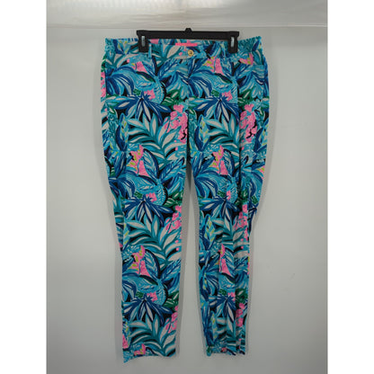 Lilly Pulitzer size 14 Kelly skinny pants in Maldives Green Hype it UP print