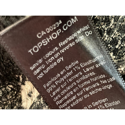 Topshop Boho Preppy Slim Fit Flare Leg Pants Sz 4 US in Black Ditzy Floral NWT