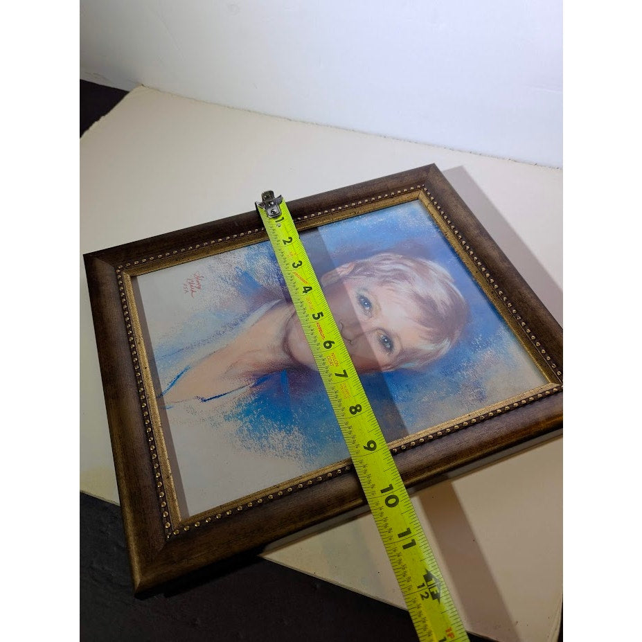 Vintage Sherry Clark PSA Original Pastel Portrait | Framed 10" x 12"