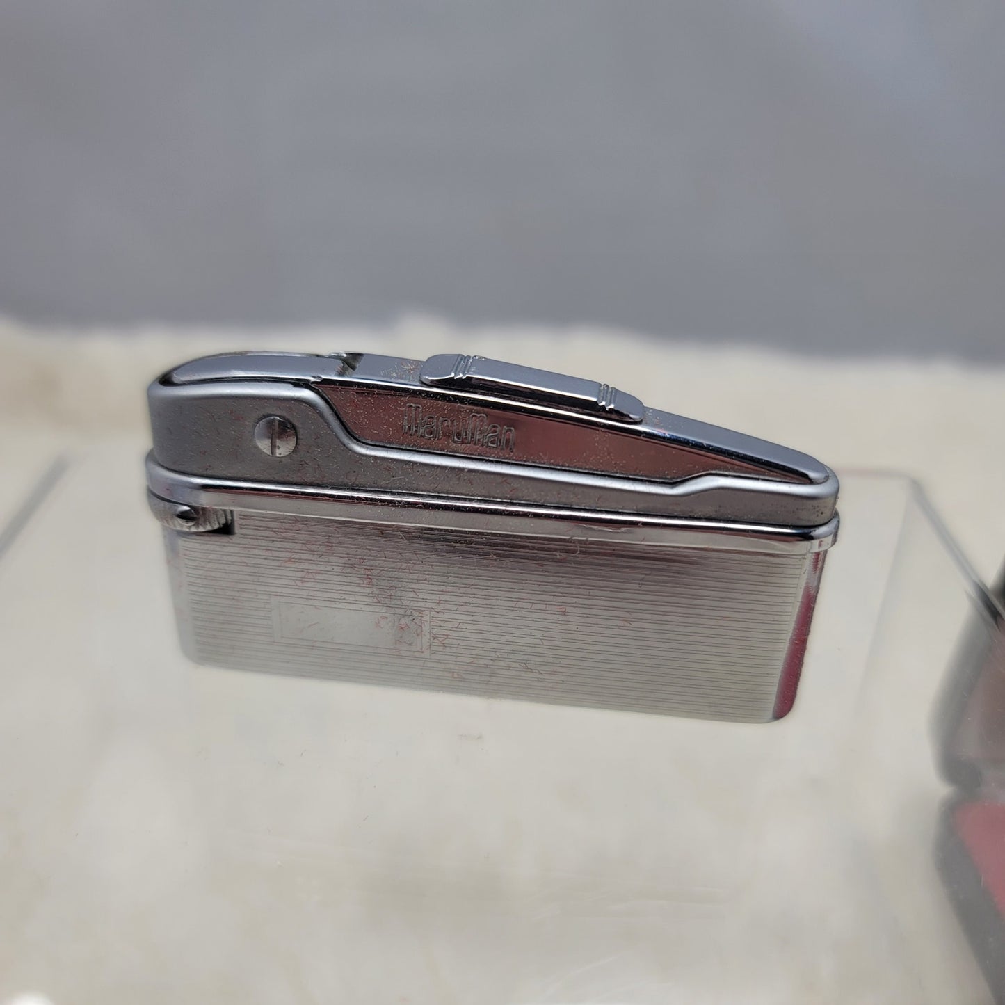 Vintage Maruman Chrome Pocket Lighter Box Ireland Mid-Century Modern Minimalist