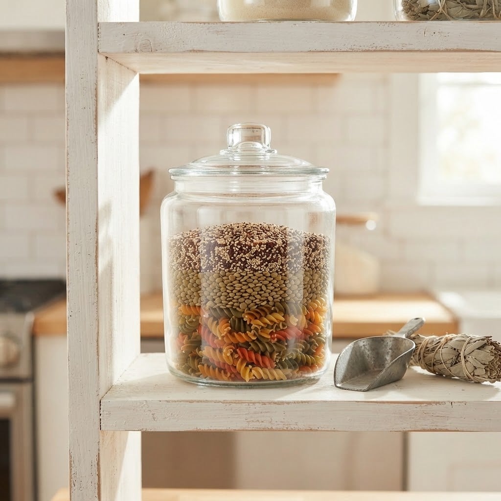 Vintage Clear Glass Apothecary Jar With Lid Pantry Storage Canister