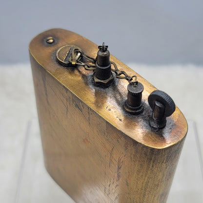 Vintage Antique Brass Oversize Flask Table Lighter Trench Art Military Steampunk