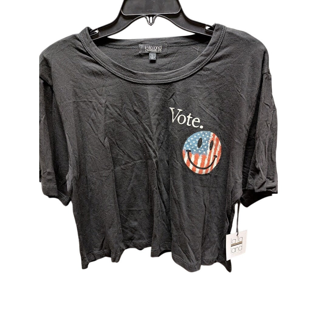La La Land Size Large crop top shirt Tshirt short sleeve VOtE graphic