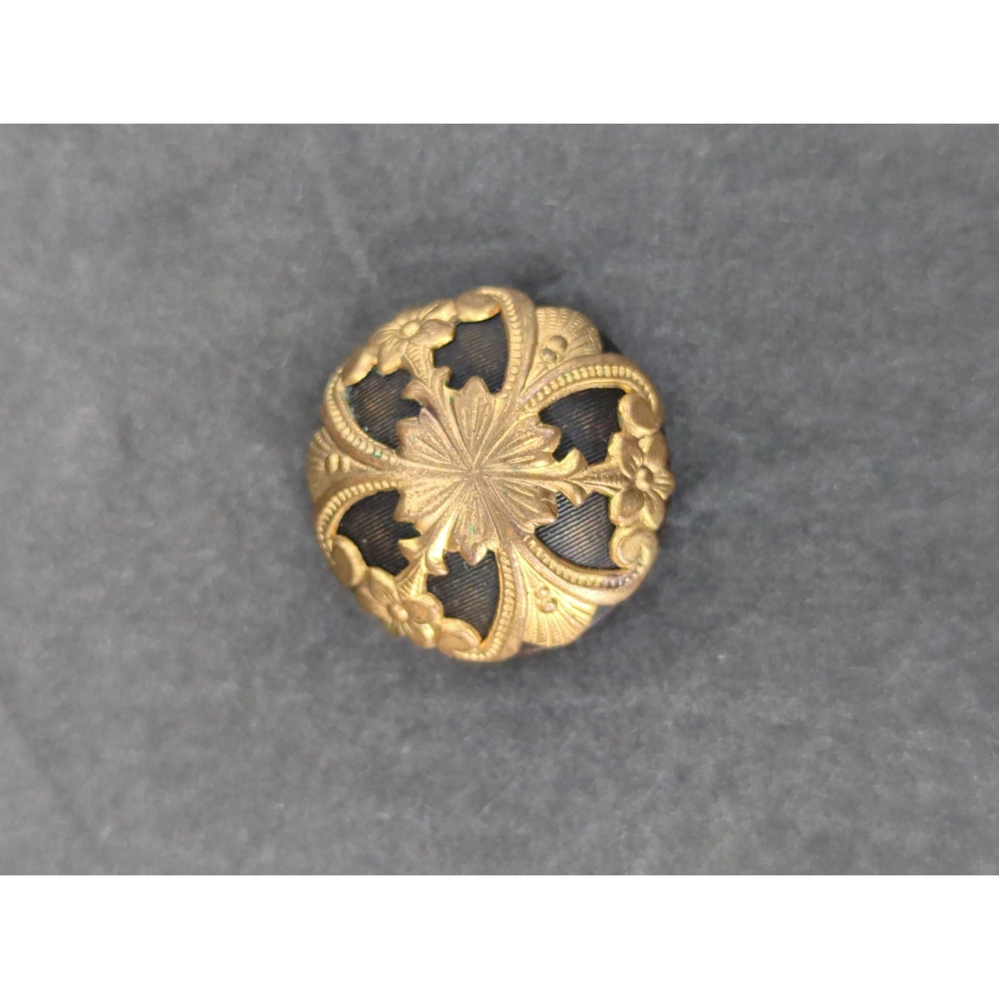 LOT K of 10 Antique Vintage Victorian Brass Mixed Materials Buttons ESTATE FIND
