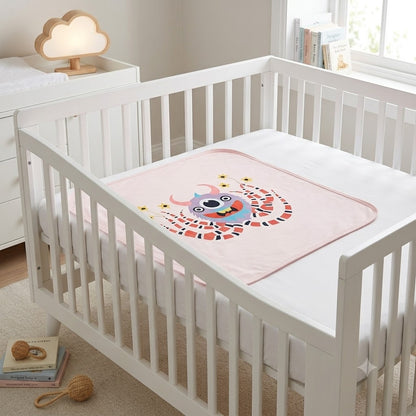 NWT L'Aveugle Par Amour Gucci Children’s Pink Monster Cotton Baby Blanket