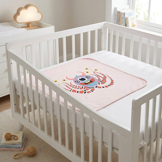 NWT L'Aveugle Par Amour Gucci Children’s Pink Monster Cotton Baby Blanket