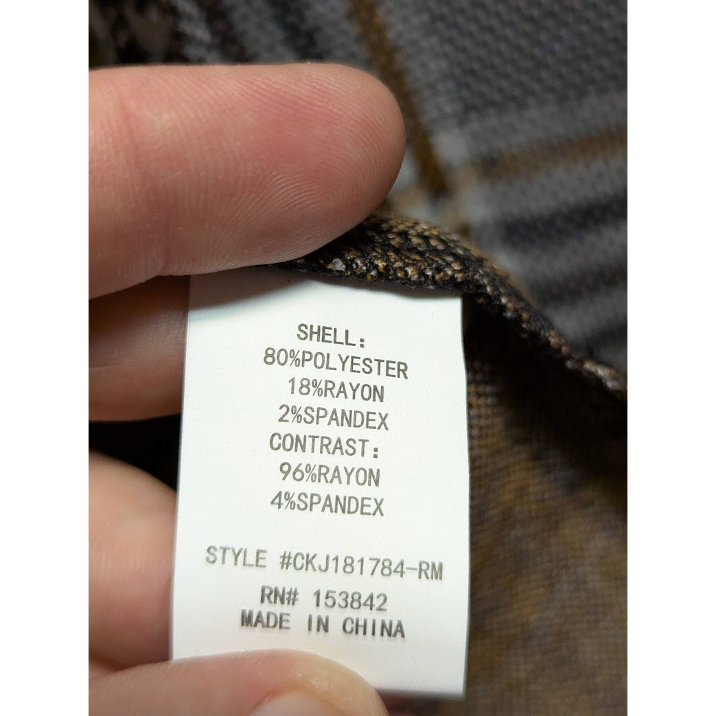 Melloday NWT Women’s Plaid Jacket Cardigan Long in Brown Plus Size Medium TRAVEL