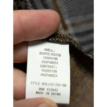 Melloday NWT Women’s Plaid Jacket Cardigan Long in Brown Plus Size Medium TRAVEL