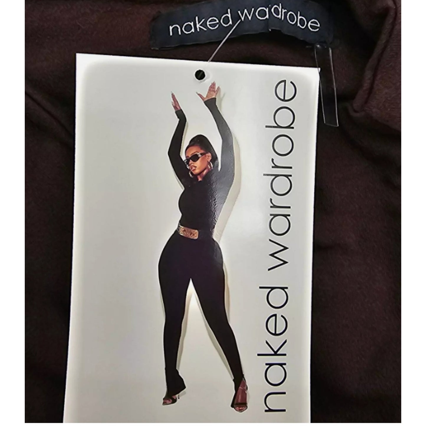 Naked Wardrobe Womans size medium Sleeveless Sculpt Bodysuit Dark Chocolate NEW