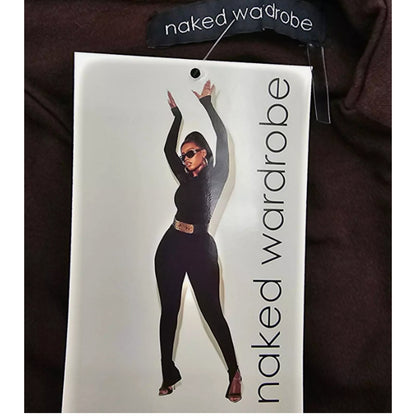Naked Wardrobe Womans size medium Sleeveless Sculpt Bodysuit Dark Chocolate NEW