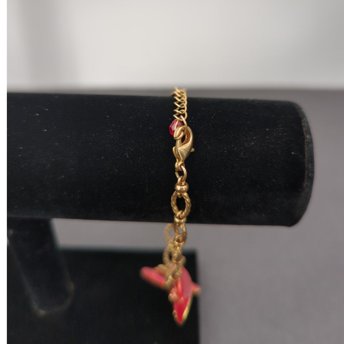 Vintage Avon Red Hat Red Shoes Purses 9 Charm Fashion BRACELET