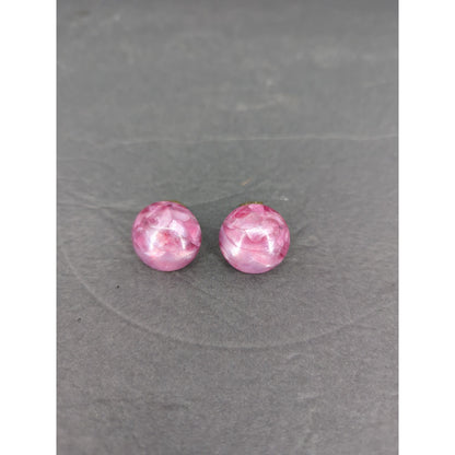 Vintage Pink Swirl Cabochon Clip On Earring Made in Western Germany Floral Retro