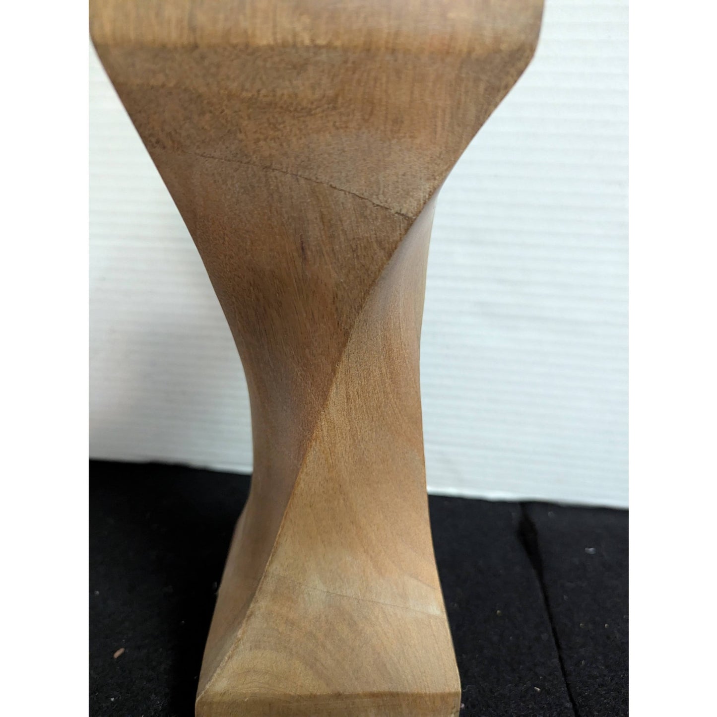 Modern Geometric Wooden Twist Pillar Candle Holder