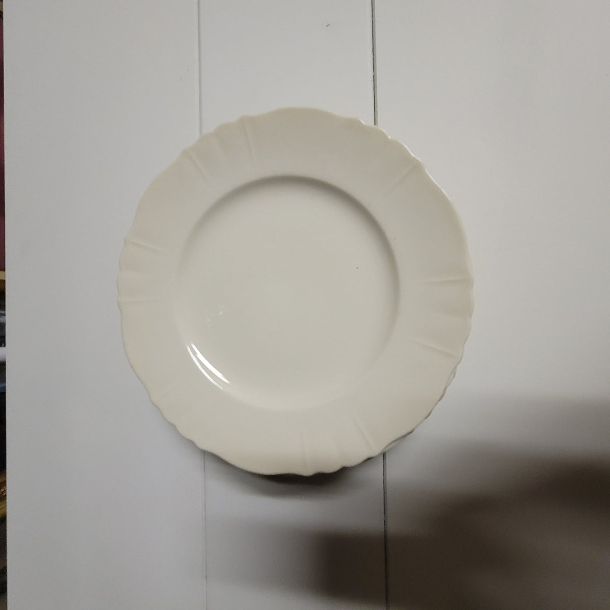 MacBeth-Evans Depression Glass Salad Plate 4 Cream Fine Porcelain Scalloped edge