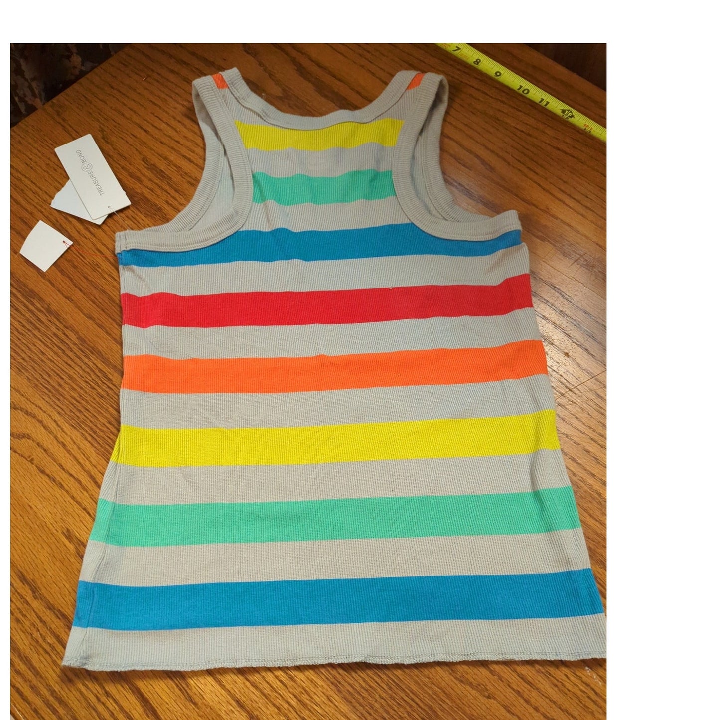 .Nordstrom NWT Rainbow Striped Ribbed Tank Top Extra Large Kids Kidcore