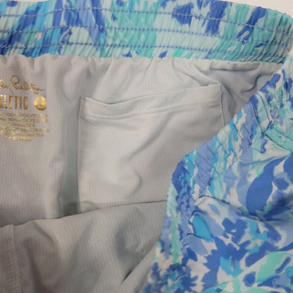 Lilly Pulitzer LUXLETIC Large ocean trail shorts Jogging Athletic blue running