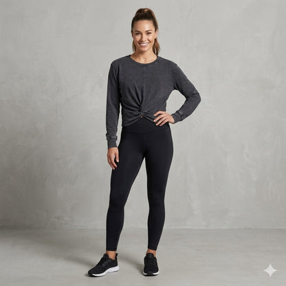 Z by Zella Twist-Front Long Sleeve Top Size Large NEW Activewear