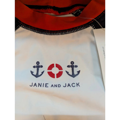 Janie and Jack Baby Sailboat Raglan Swim Top Rashguard Size 6-12 Months NWT