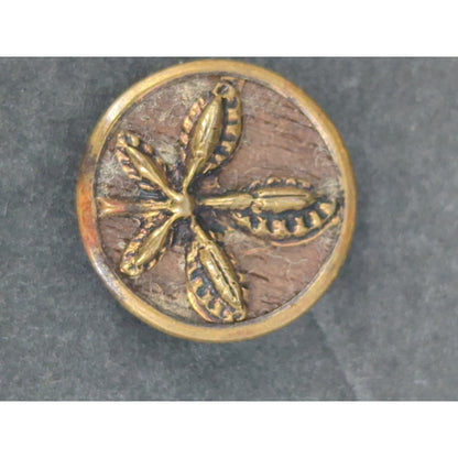 LOT E of 10 Antique Vintage Victorian Brass Mixed Materials Buttons ESTATE FIND