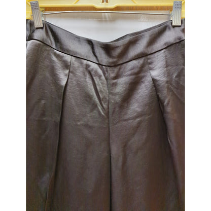 Antonio Melani Size 4 Satiny Shiny flat front side zip wide leg Pants Evening