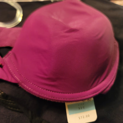 Natori Rose Dream Underwire T-Shirt Bra sIZE 32C in PURPLE/BOUQUET NWT