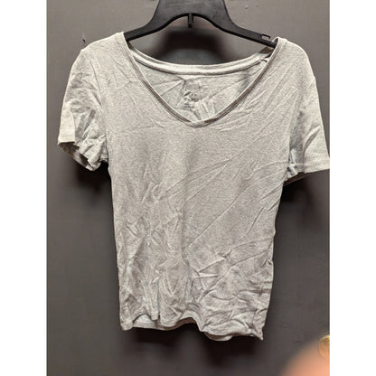 A New Day Gray Short Sleeve V-Neck T-Shirt Size Medium