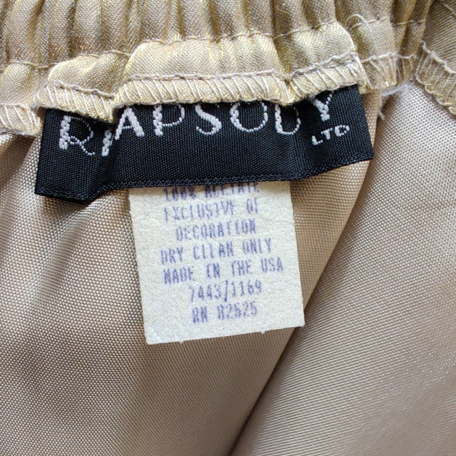 Vintage Rhapsody Ltd Champagne Shimmery Maxi  Lined Small No Pockets