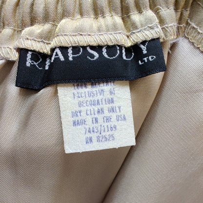 Vintage Rhapsody Ltd Champagne Shimmery Maxi  Lined Small No Pockets