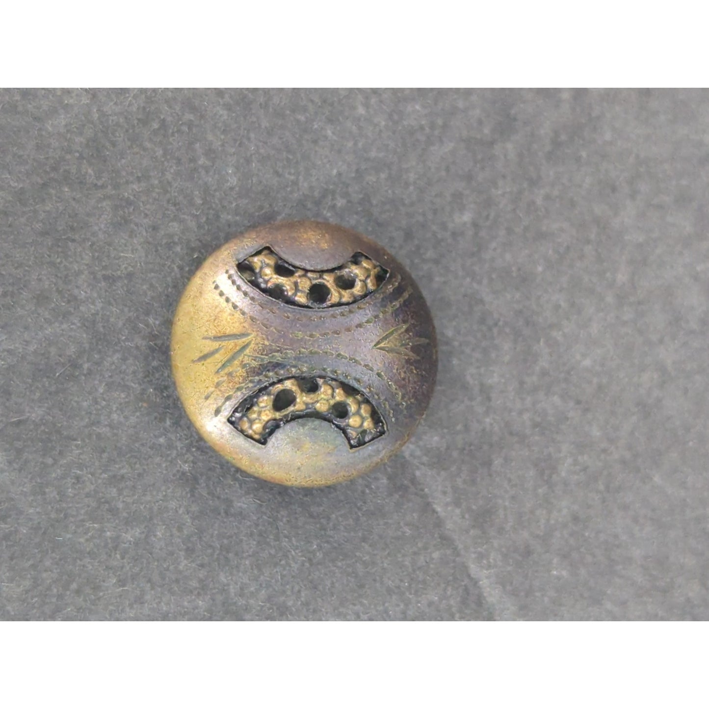 LOT E of 10 Antique Vintage Victorian Brass Mixed Materials Buttons ESTATE FIND