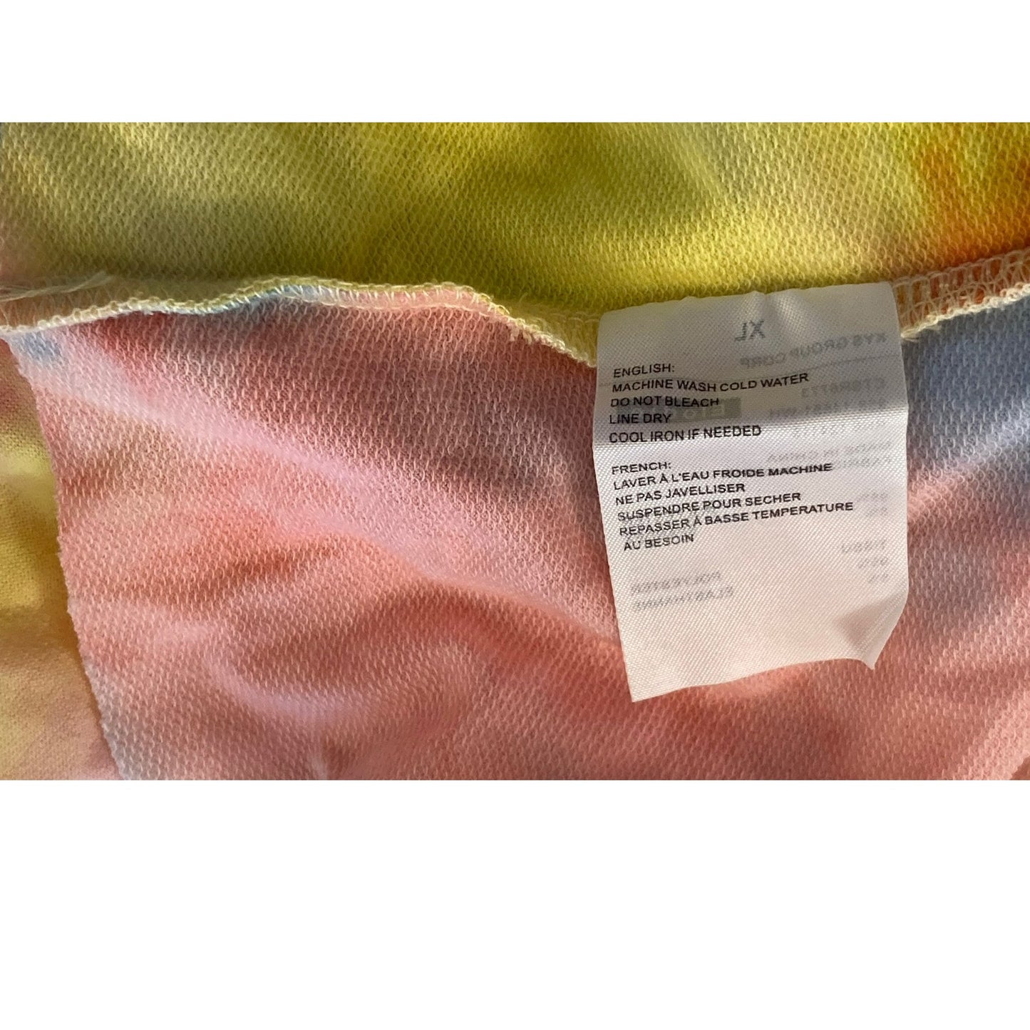 NWT Elodie Multi Pastel Tie Dye Crop Long Sleeve Sweatshirt Sx XL/Extra Large
