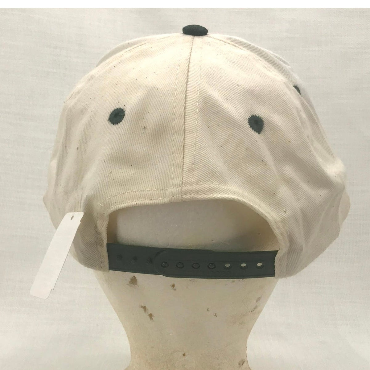 Toppers Plain  White Green Brim 100% Cotton Adjustable Baseball Cap Hat Trucker
