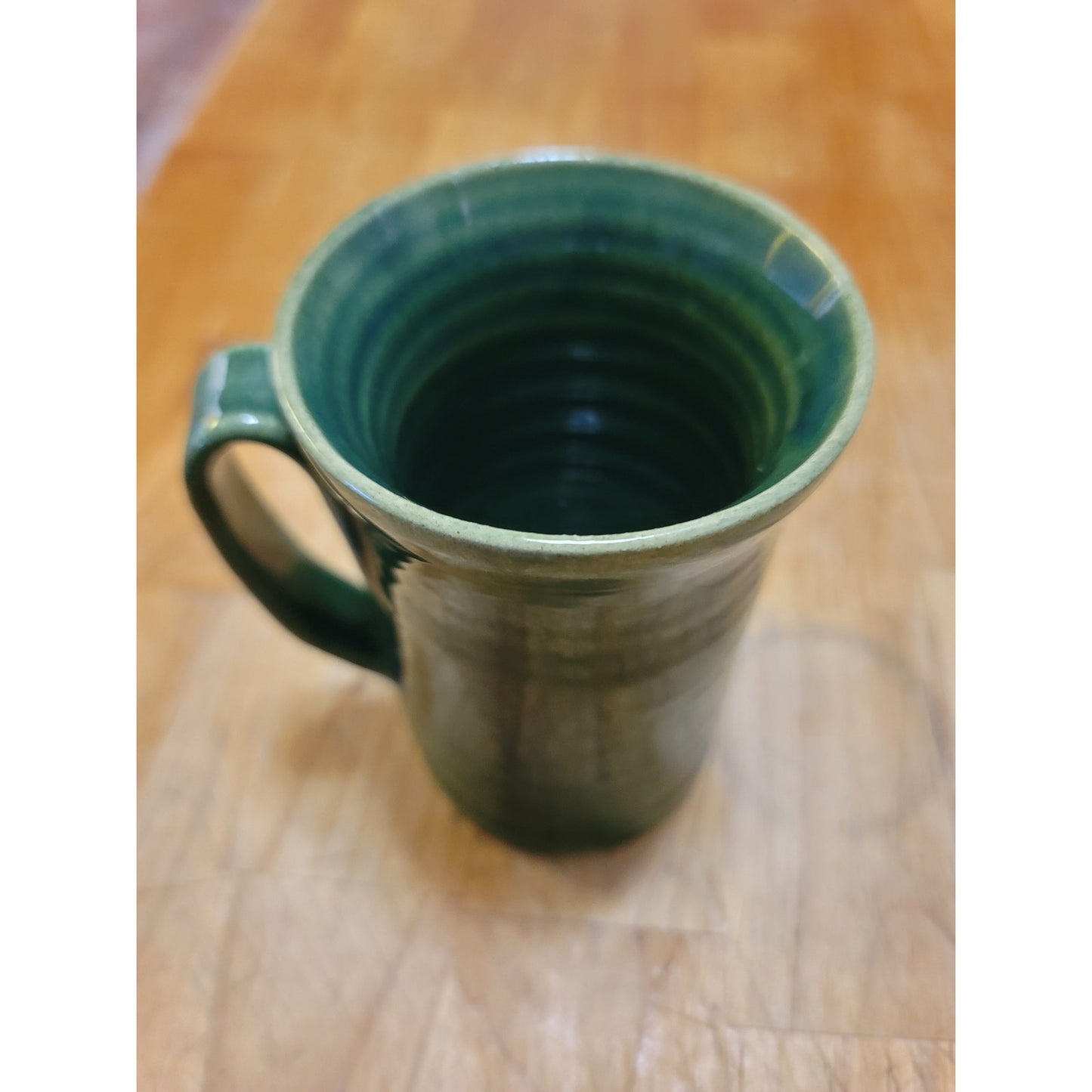 Handcrafted Studio Pottery Forest Green Tall Mug / Tankard