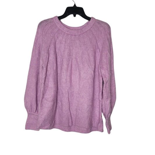 NEW Caslon Size XL Crew Neck Pink Tulle Knit Pullover Sweater