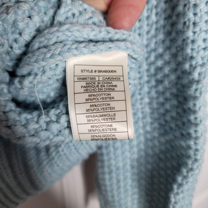 BB Dakota Size Small Blue Knit Sweater Turtleneck Cotton Blend long Sleeve NEW