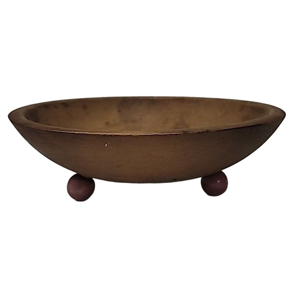 Vintage Brown Wooden Bowl Celebrating 5 Millionth Frigidaire 3 Red Ball Feet 9"