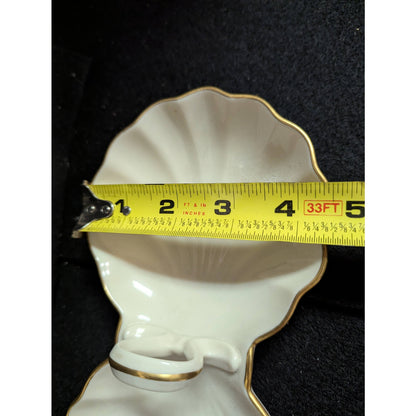 Vintage Lenox Ivory Porcelain Double Shell Divided Dish with Handle