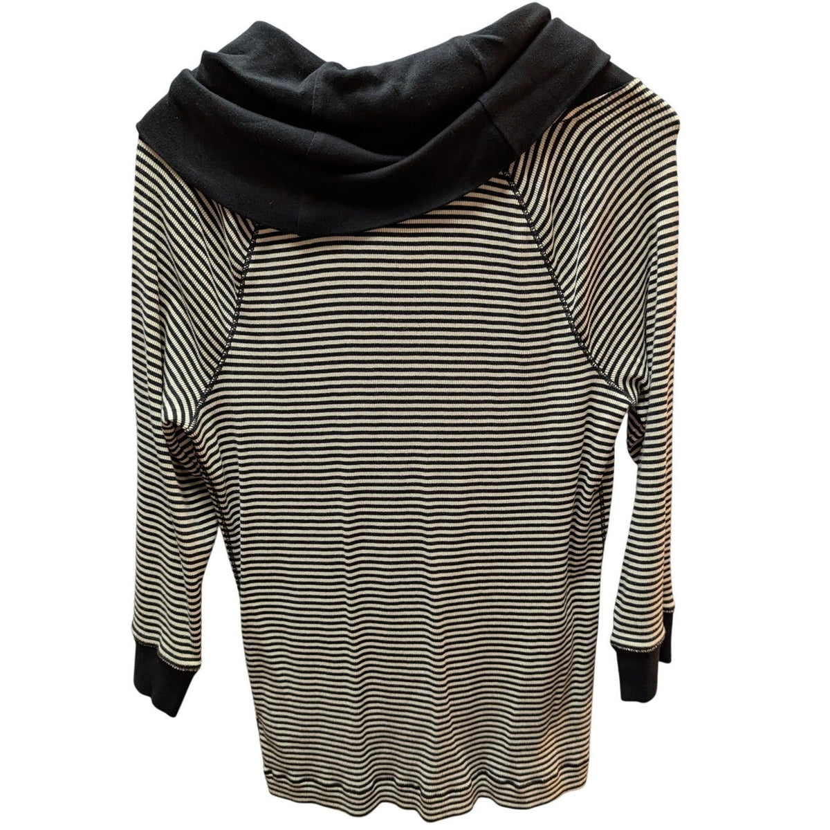 Lauren Jeans Co. Striped Cowl Neck Top Black White French Minimalist Long Sleeve
