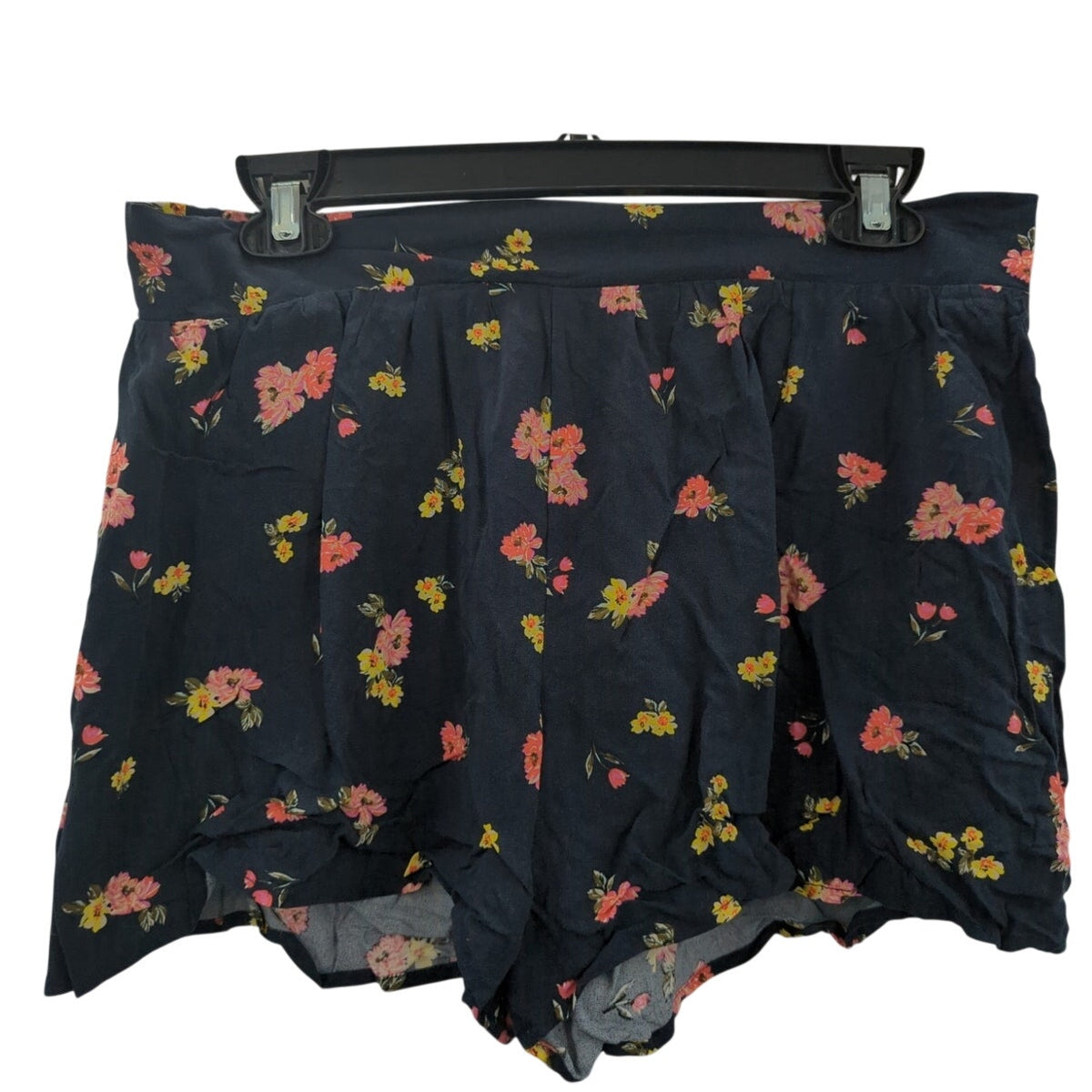 Love Fire XL Shorts Ruffle Hem Pull on Blue Floral Coquette soft girl cottage