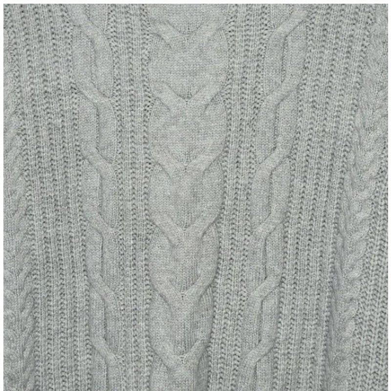 Vince Camuto Elbow Sleeve Cable Stitch Sweater Light Heather Grey Medium NEW