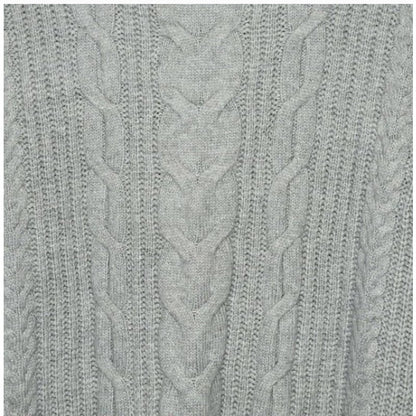 Vince Camuto Elbow Sleeve Cable Stitch Sweater Light Heather Grey Medium NEW