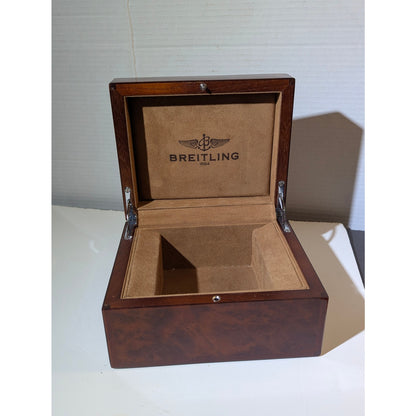 Breitling Luxury Burl Wood Watch Presentation Box High Gloss Timepiece Display