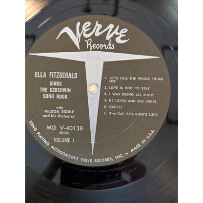 Vintage Ella Fitzgerald  Gershwin Song Book Verve MG V-4029 Volume 1 Vinyl LP