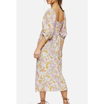 NEW TOPSHOP Topshop Floral Cutout Midi Dress Size 2 Extra Small