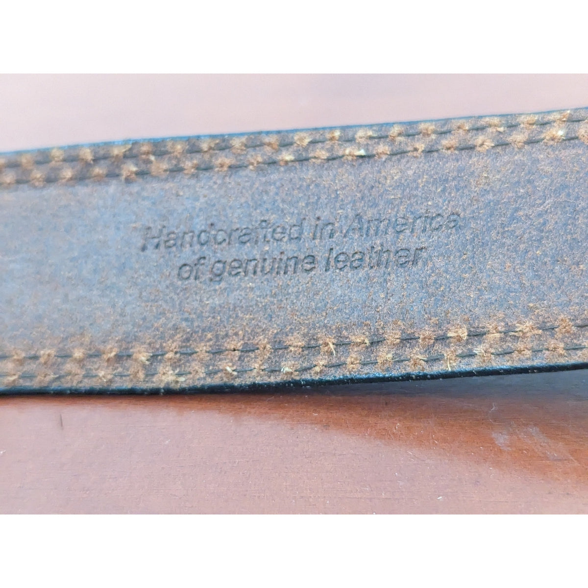 American Genuine Leather Belt Solid Brass Buckle 40" Unknown Brand