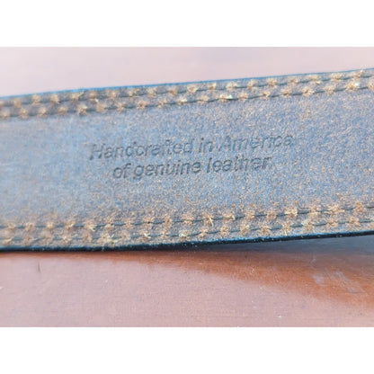 American Genuine Leather Belt Solid Brass Buckle 40" Unknown Brand